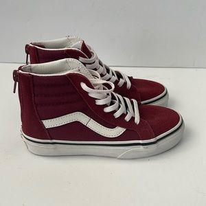 Little Boy VANS Sk8-Hi Burgundy High Top Sneakers Size 13